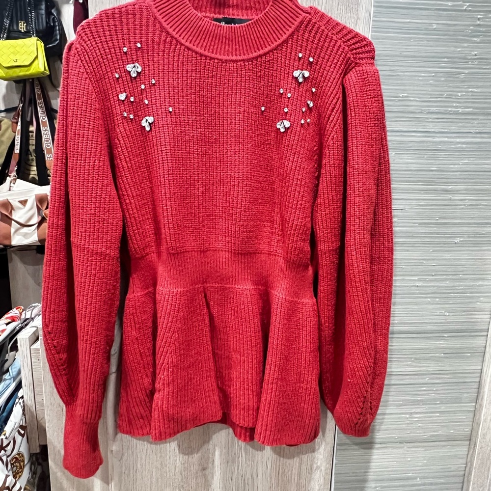 Alice Blue Vibrant Red Knit Sweater